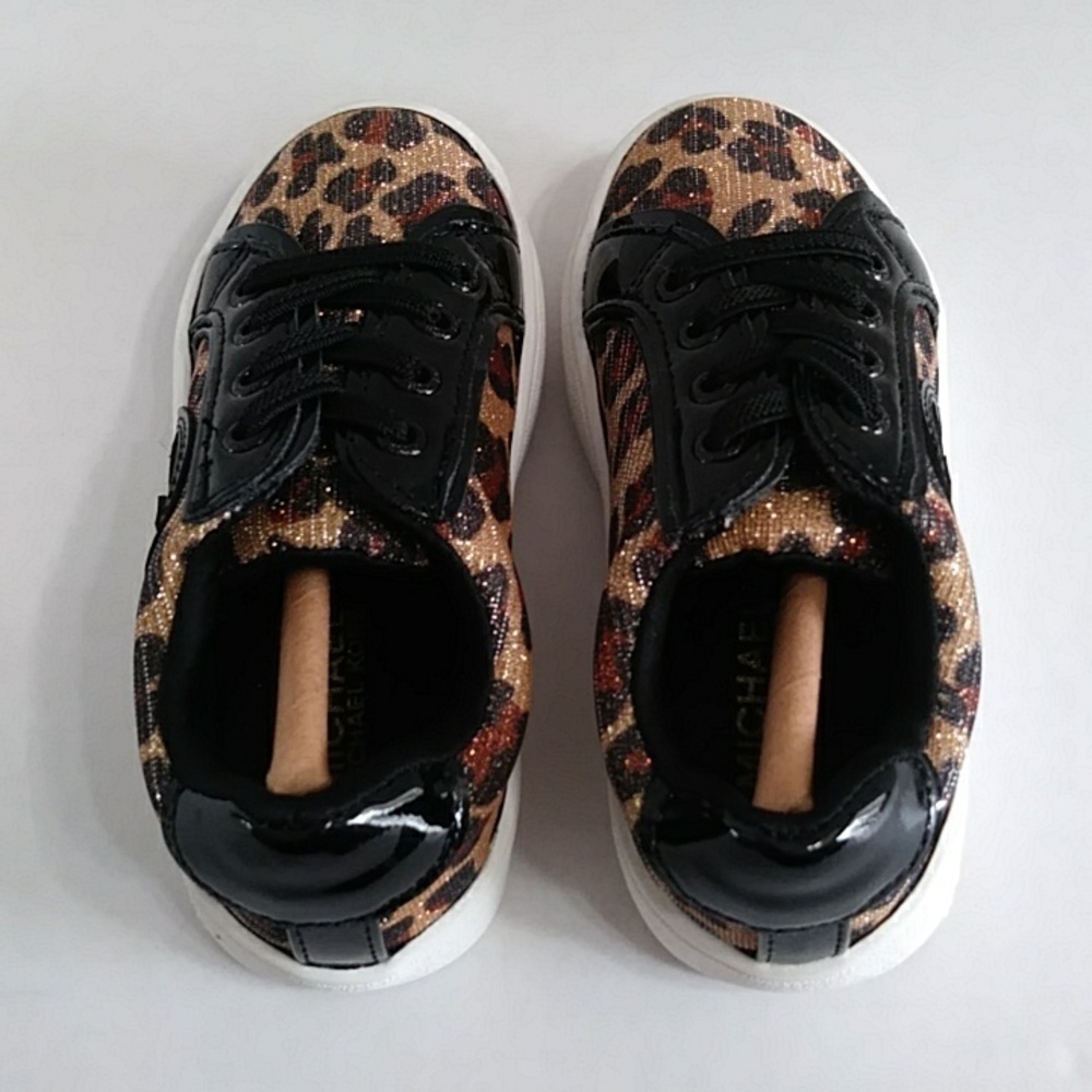 Michael Kors Kids Black & Leopard Print Sneakers Size 6 *NWT* - Picture 5 of 7